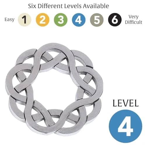 Bepuzzled Coaster Hanayama Metal Brainteaser Puzzle Level 4 | Mensa Rated, Ages 12+ thumbnail 5