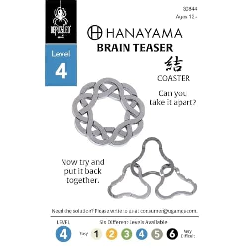 Bepuzzled Coaster Hanayama Metal Brainteaser Puzzle Level 4 | Mensa Rated, Ages 12+ thumbnail 2