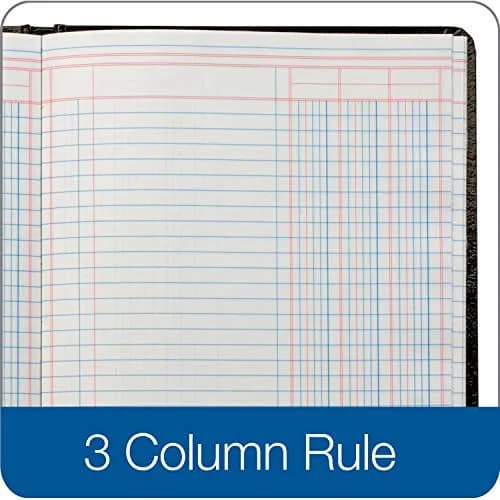 Adams Account Book 7 x 9.25 Inches Black 3-Column 80 Pages | Hardbound Ledger for Business Records thumbnail 3