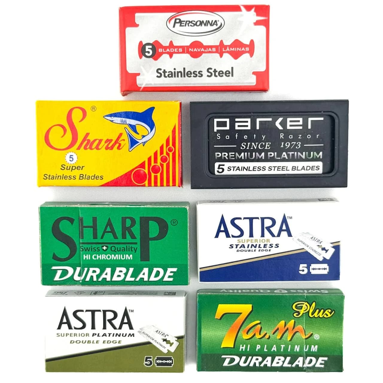 Taconic Shave Double Edge Razor Blade Variety Pack 105 Blades | Compatible with All Standard Double Edge Safety Razors — Multicolor