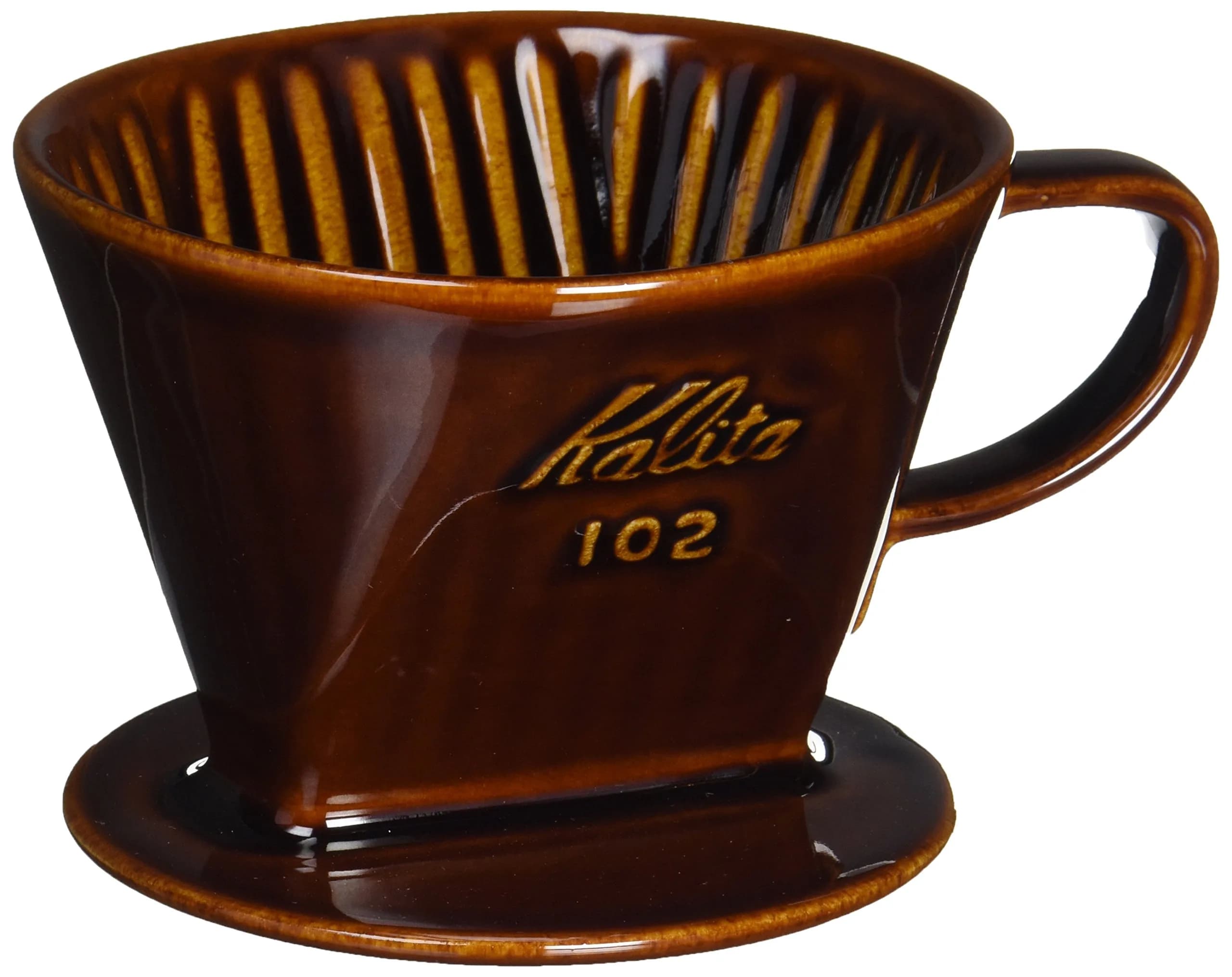 Kalita Style Ceramic Pour Over Coffee Dripper 102, 4 Cups (1.5 L) | Balanced Extraction for Rich Flavor - main product image