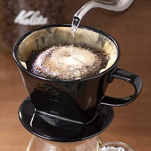 Kalita Ceramic Coffee Dripper Black for 2-4 Cups (#02005) | Balanced Extraction Pour Over Coffee Maker thumbnail 4