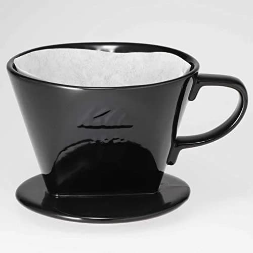 Kalita Ceramic Coffee Dripper Black for 2-4 Cups (#02005) | Balanced Extraction Pour Over Coffee Maker thumbnail 3