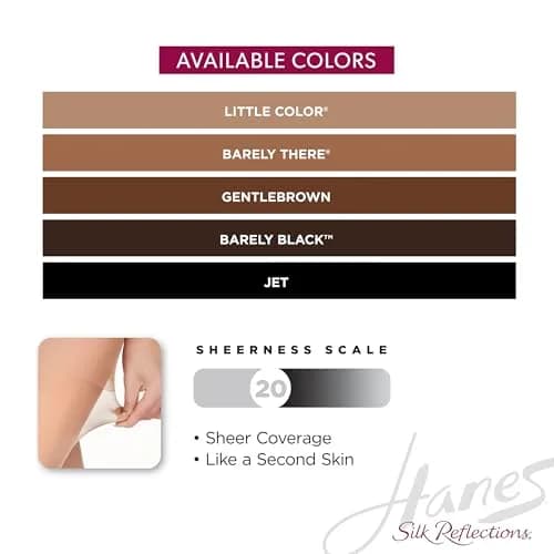 Hanes Silk Reflections Control Top Sheer Toe Pantyhose Size EF | Sheer, High Waisted, Control Top (115 characters) thumbnail 6