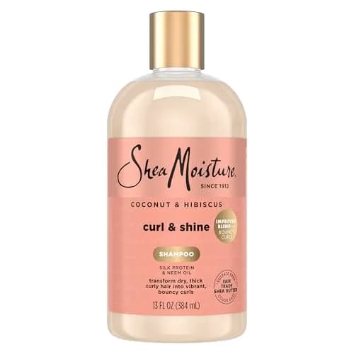 Shea Moisture Coconut Hibiscus Curl and Shine Shampoo 384ml (13 Fl Oz) | Hydrates and Defines Curls thumbnail 1