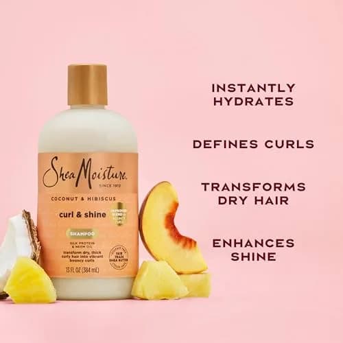 Shea Moisture Coconut Hibiscus Curl and Shine Shampoo 384ml (13 Fl Oz) | Hydrates and Defines Curls thumbnail 4
