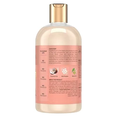 Shea Moisture Coconut Hibiscus Curl and Shine Shampoo 384ml (13 Fl Oz) | Hydrates and Defines Curls thumbnail 2