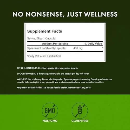 Swanson Spearmint Leaf Full Spectrum 400 mg 60 Capsules | Digestive Health Support thumbnail 2