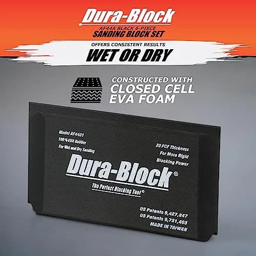Dura-Block Set 6pc - Flexible EVA Foam Wet or Dry Autobody Sanding Blocks Kit for Automotive Bodywork thumbnail 3