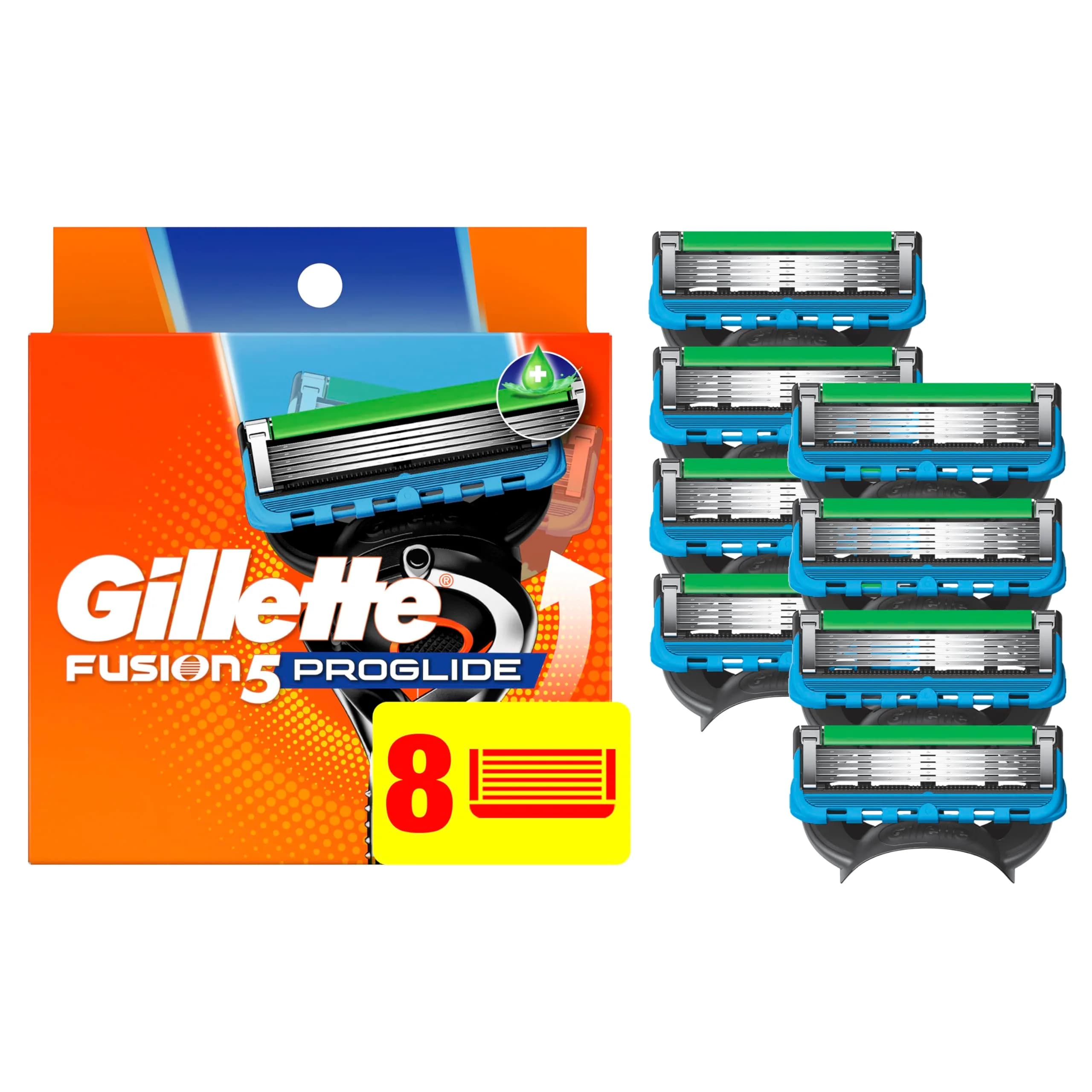 Gillette ProGlide Razor Refills for Men, 8 Razor Blade Refills | Ultra-Sharp Blades with Microfins & Trimmer (70-120 chars)