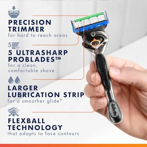 Gillette ProGlide Razor Refills for Men, 8 Razor Blade Refills | Ultra-Sharp Blades with Microfins & Trimmer (70-120 chars) thumbnail 3