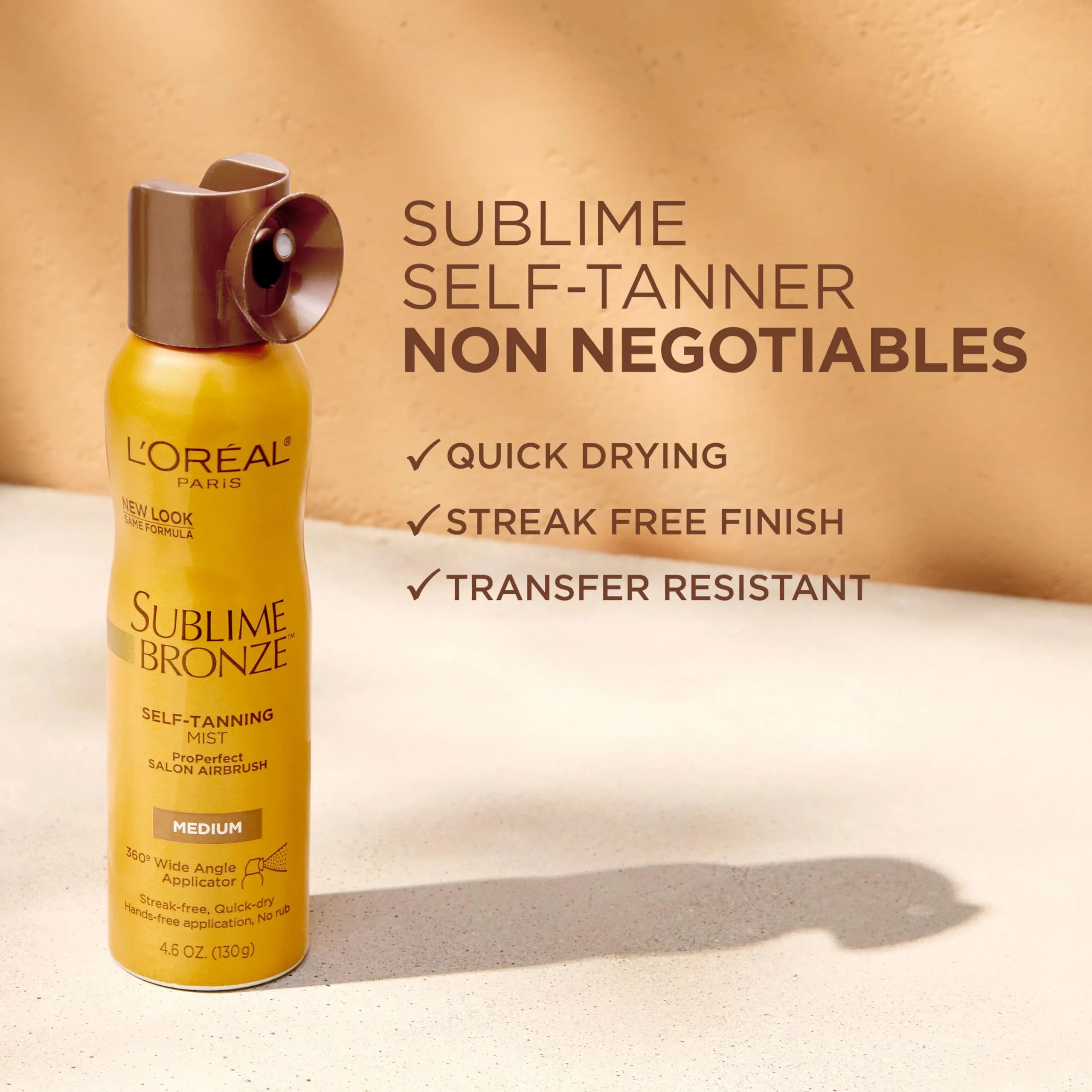 L'Oreal Paris Sublime Bronze Self-Tanning Mist, Medium Natural Tan 136ml (4.6 oz) | Streak-Free Airbrush Tan - view 5