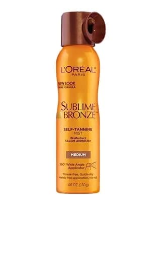 L'Oreal Paris Sublime Bronze Self-Tanning Mist, Medium Natural Tan 136ml (4.6 oz) | Streak-Free Airbrush Tan thumbnail 1