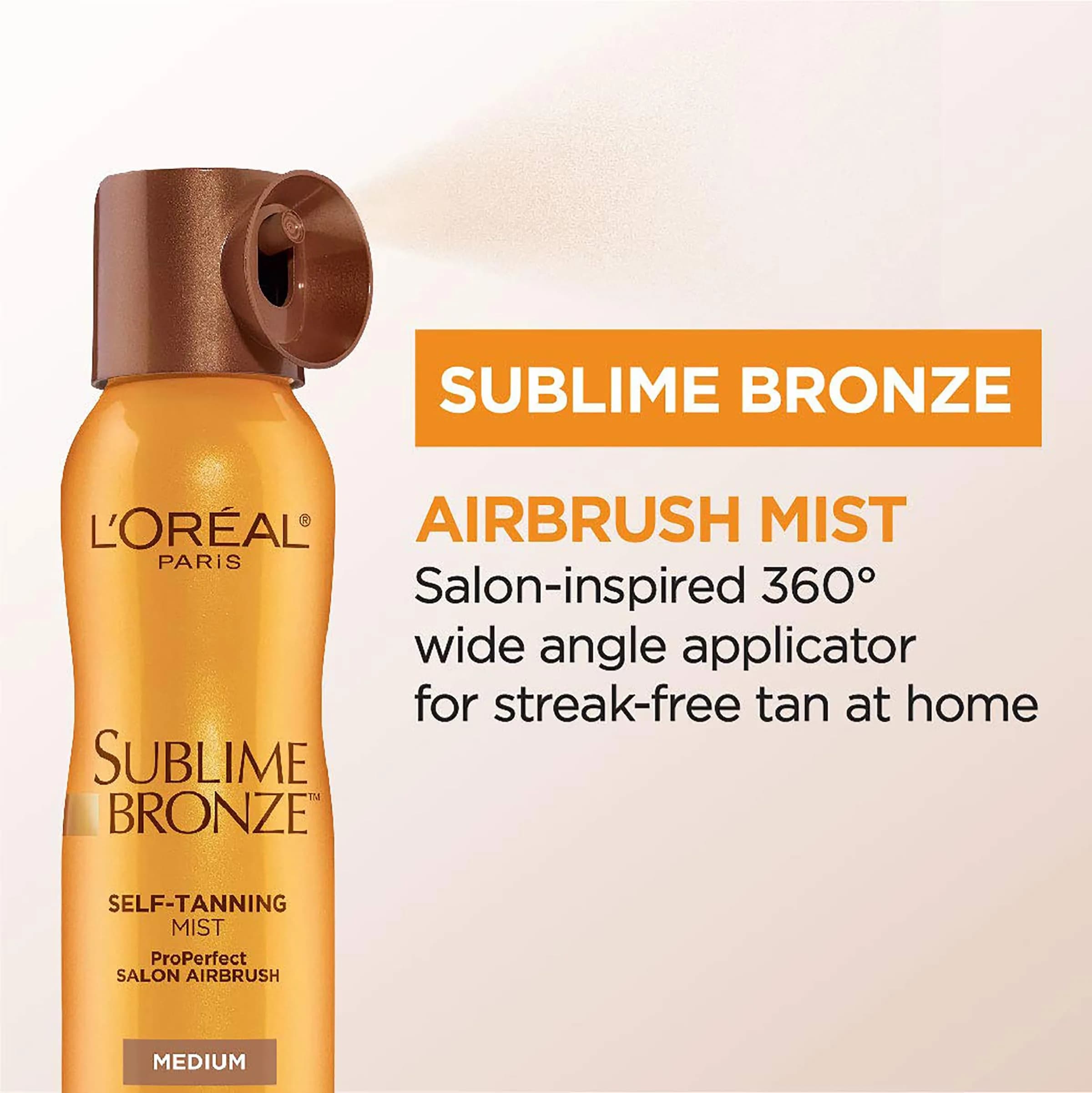 L'Oreal Paris Sublime Bronze Self-Tanning Mist, Medium Natural Tan 136ml (4.6 oz) | Streak-Free Airbrush Tan - view 2