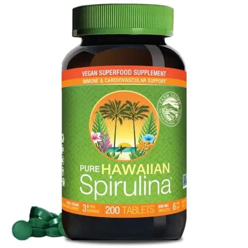 Nutrex Hawaii Pure Hawaiian Spirulina Tablets, Vegan, 500 mg, 200 Count | Supports Cellular Health & Immunity thumbnail 1