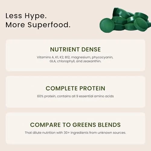Nutrex Hawaii Pure Hawaiian Spirulina Tablets, Vegan, 500 mg, 400 Count | Supports Eye & Immune Health thumbnail 3