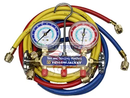 Yellow Jacket 41315 Series 41 Manifolds with 2-1/2" Gauges 60" | R-134A/404A/507, Brass, 1 Manifold thumbnail 1