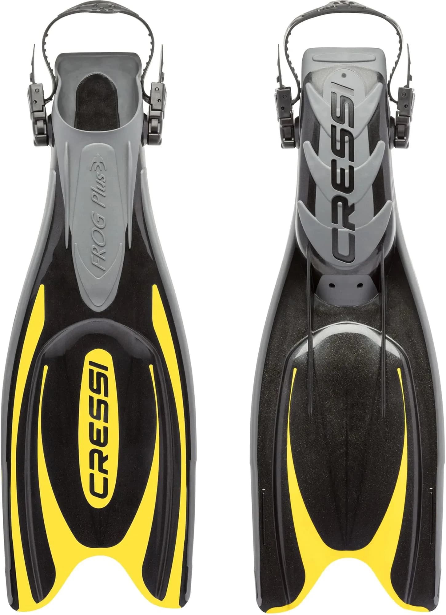 CressiFins, Black/Yellow, S/M | Open-Heel Diving Fins for Water Sports in India - main product image