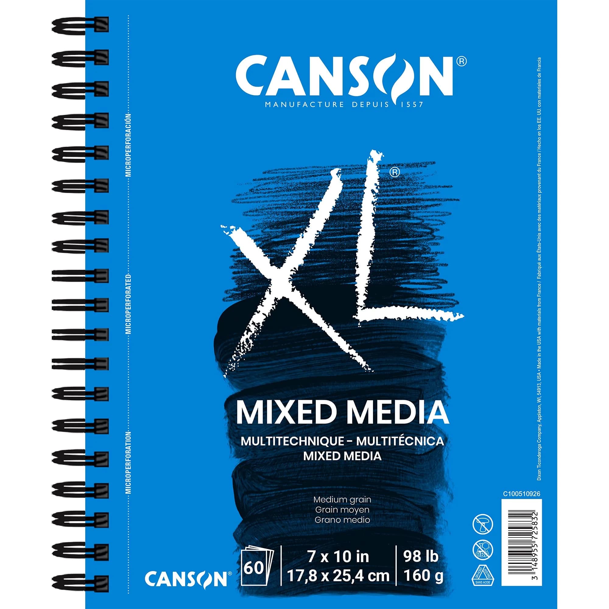 Canson XL Mix Media Pad 7x10 Inch | 60 Sheets, 160gsm Acid-Free Paper for Art Students - main product image