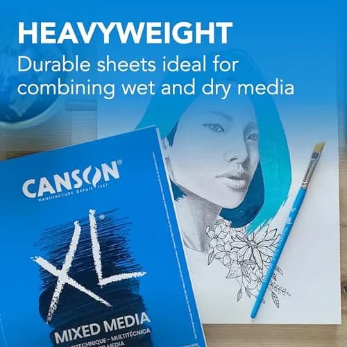 Canson XL Mix Media Pad 7x10 Inch | 60 Sheets, 160gsm Acid-Free Paper for Art Students thumbnail 2