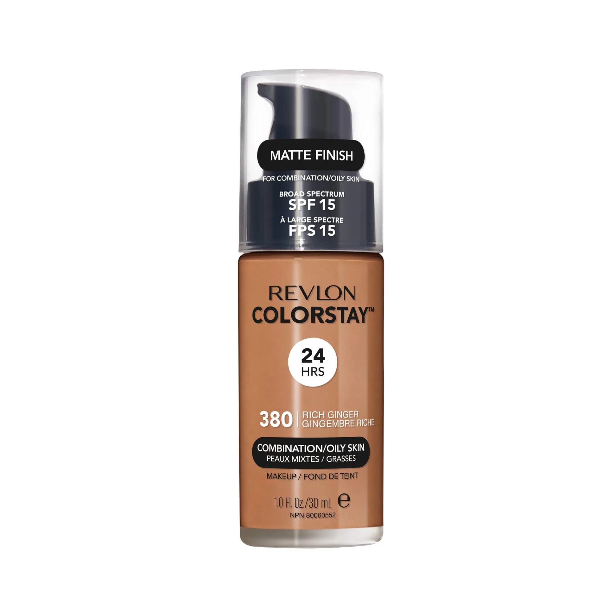Revlon ColorStay Foundation 380 Rich Ginger for Oily/Combination Skin, 30ml | 24-Hour Matte Wear - main product image