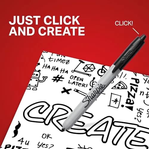 Sharpie Retractable Permanent Markers Fine Tip Black | Bold, Water-Resistant, Quick-Dry (70-120 chars) thumbnail 7