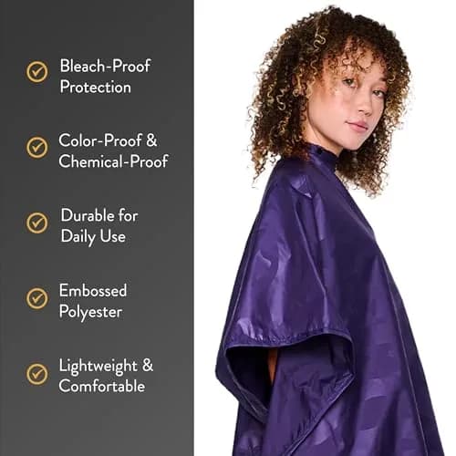 Betty Dain Zephyr Bleach-Proof All Purpose Styling Cape, 45" x 60", Purple thumbnail 3