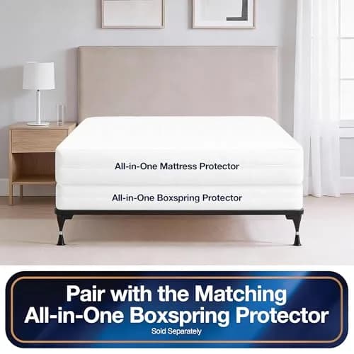 Bed Bug Blocker All-in-One Mattress Protector, King | Zippered Encasement, Water & Stain Resistant, Triple Seal Protection thumbnail 6