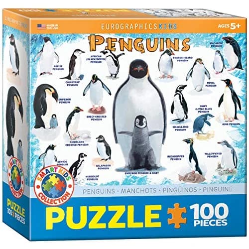 EuroGraphics Penguins 100 Piece Jigsaw Puzzle | Educational Toy for Kids 3-6 Years thumbnail 1
