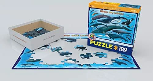 EuroGraphics Whales & Dolphins 100 Piece Jigsaw Puzzle 38.1 cm x 27.9 cm | Educational Toy Made in USA thumbnail 3
