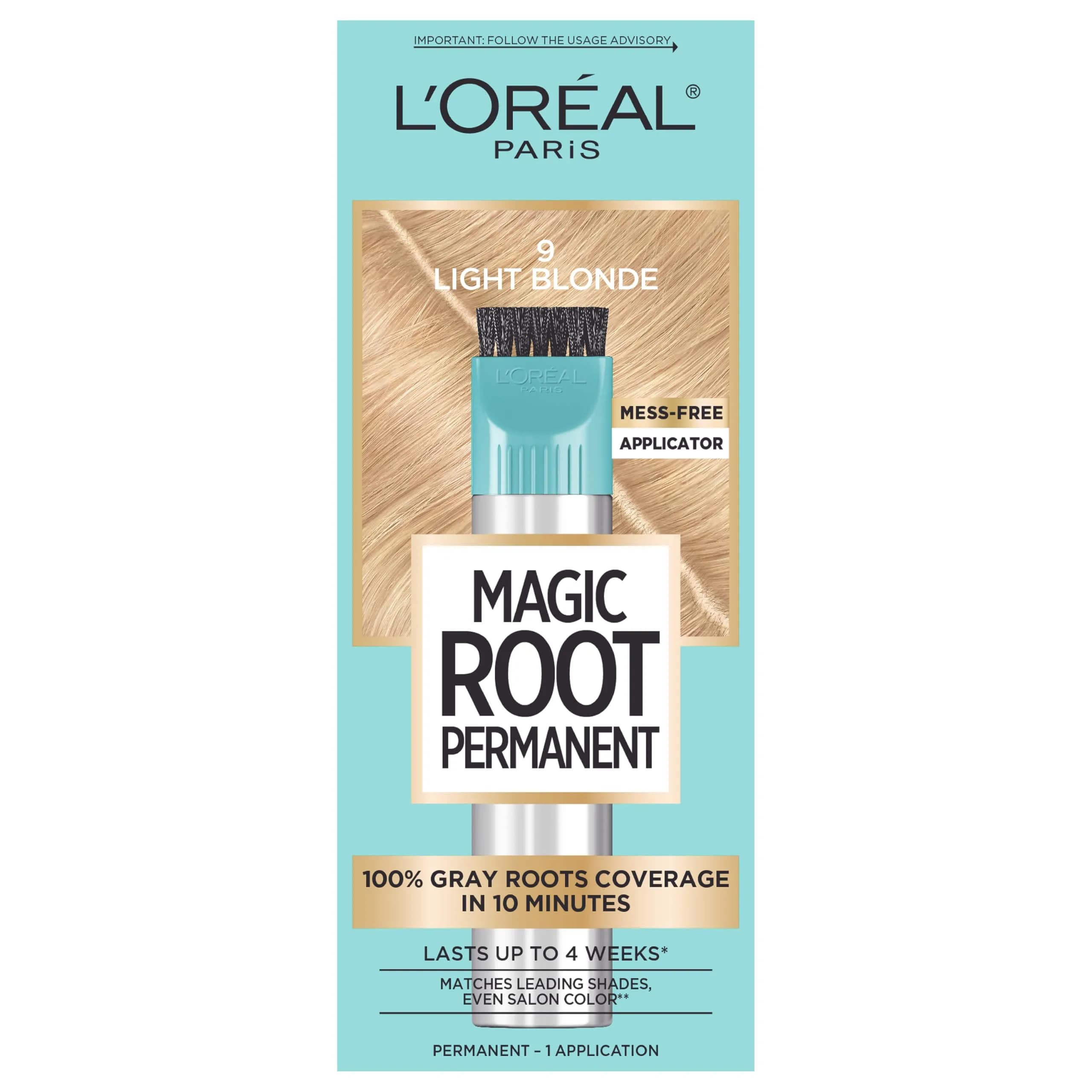L'Oreal Paris Magic Root Permanent Hair Color Kit 9 Light Blonde - 10-Minute Gray Coverage - main product image