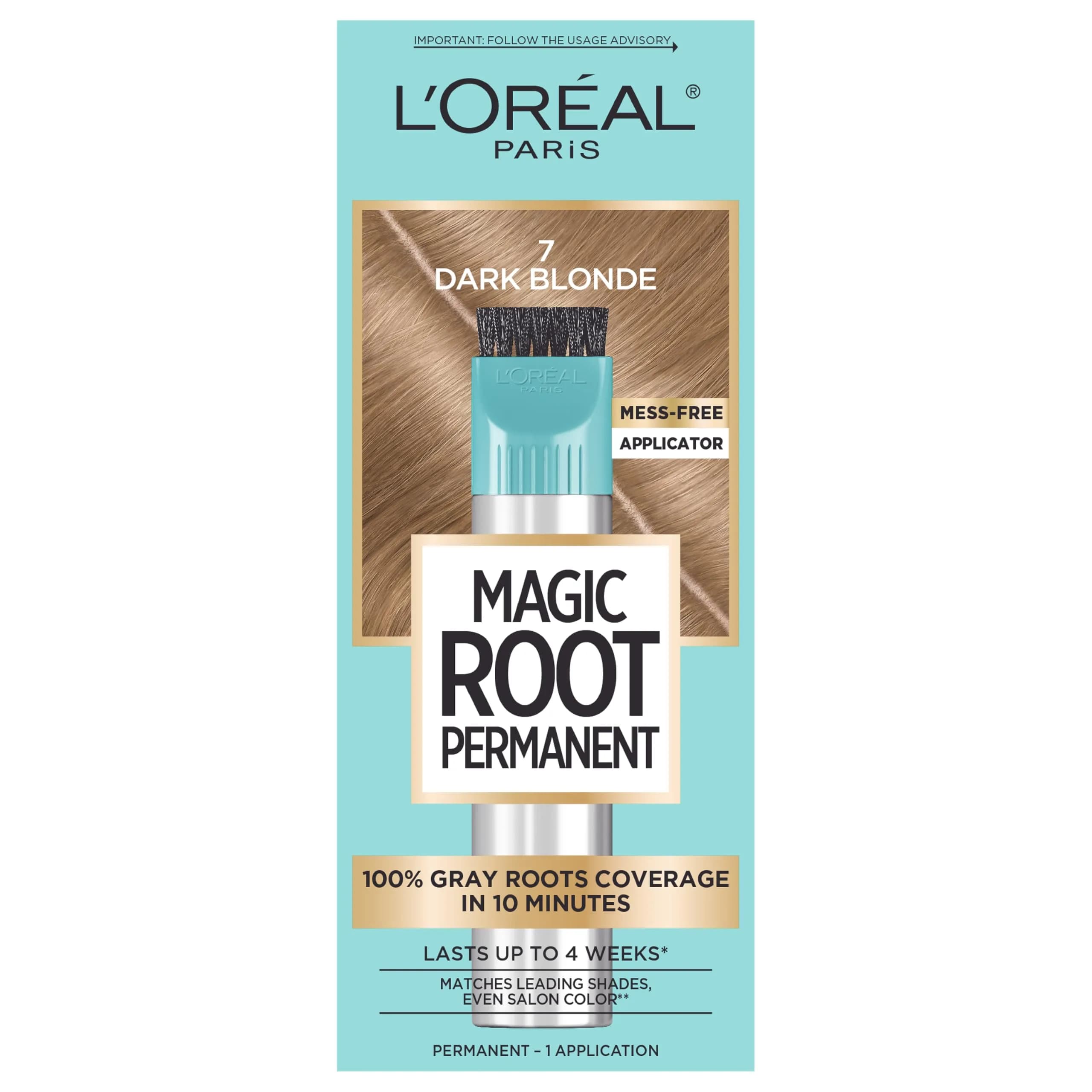 L'Oreal Paris Magic Root Permanent Hair Color Kit - 7 Dark Blonde, 10-Minute Gray Coverage - main product image