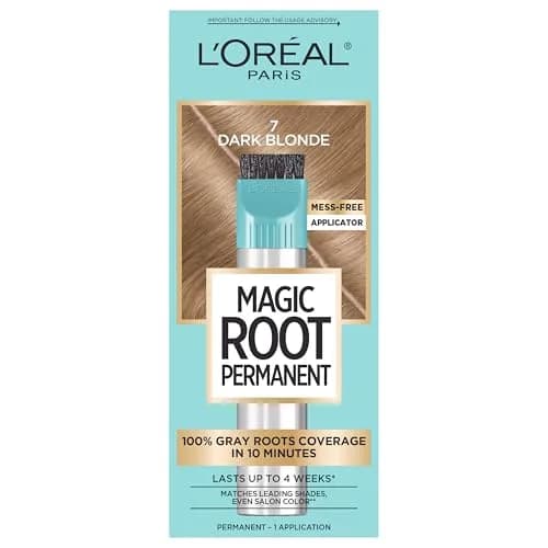 L'Oreal Paris Magic Root Permanent Hair Color Kit - 7 Dark Blonde, 10-Minute Gray Coverage thumbnail 1