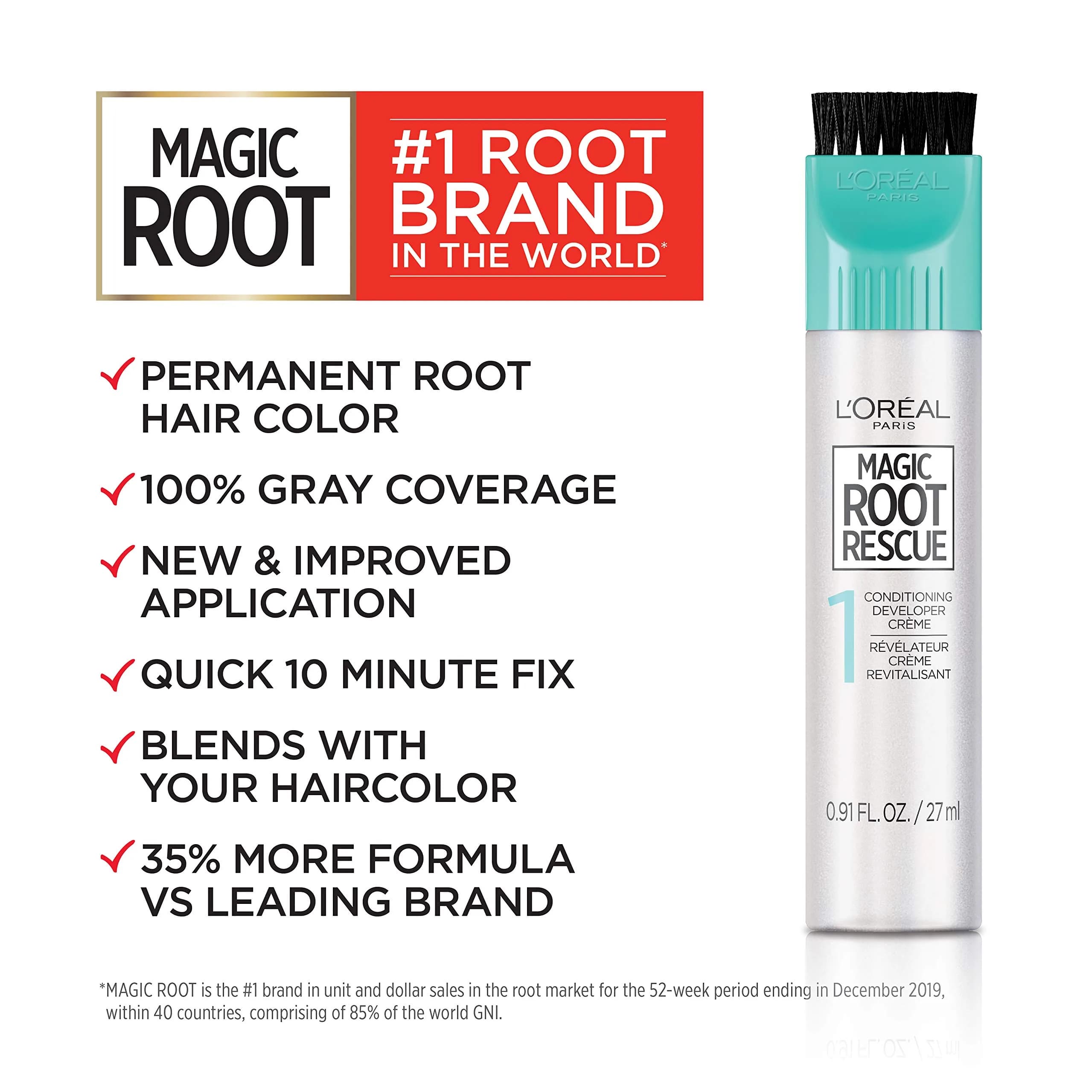 L'Oreal Paris Magic Root Permanent Hair Color Kit - 7 Dark Blonde, 10-Minute Gray Coverage - view 2