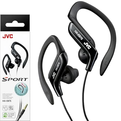 JVC Sports Clip Headphone Black | Adjustable Earclip, Splash-Proof, 13.5mm Driver thumbnail 1