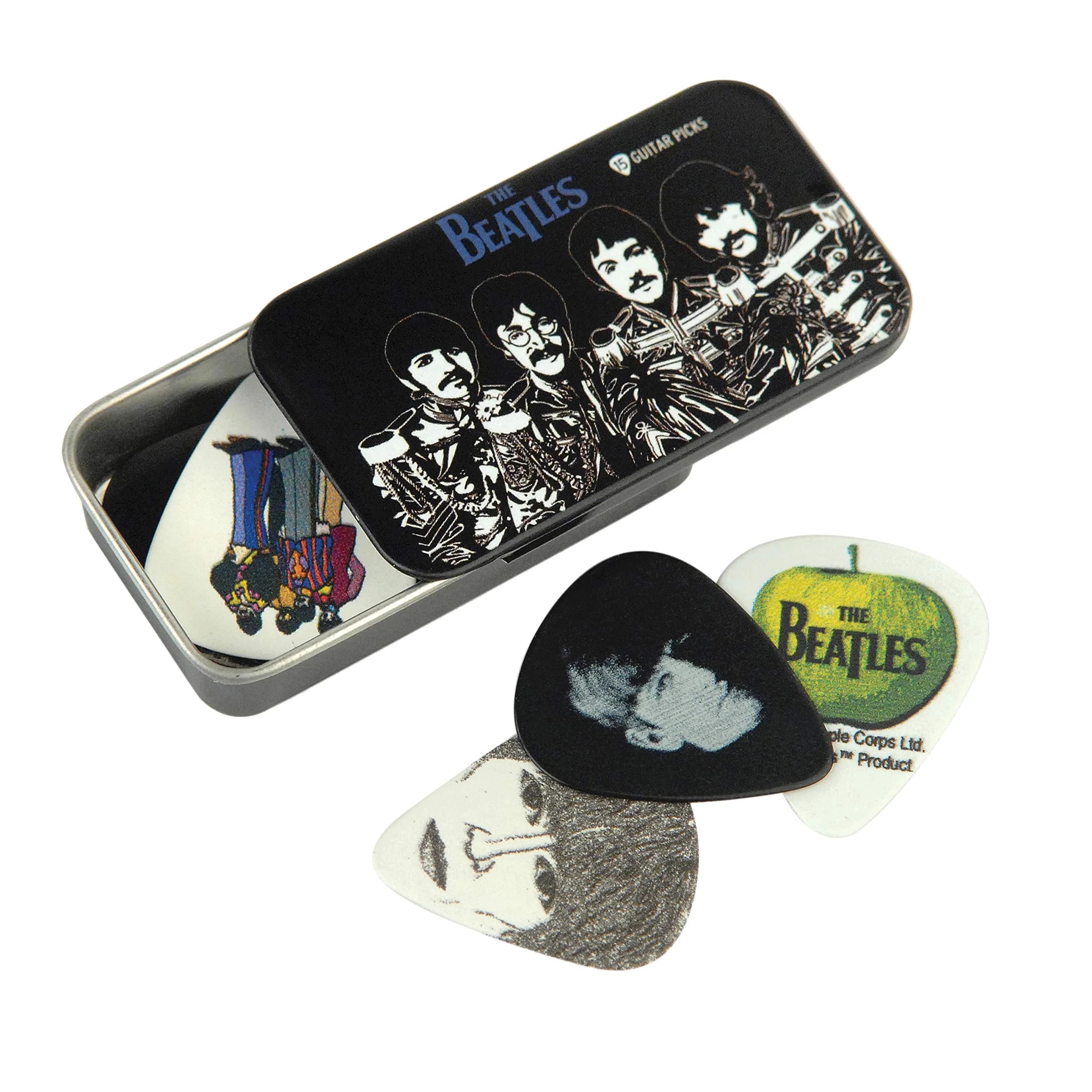 D'Addario Beatles Sgt. Pepper Guitar Picks Tin | 15 Medium Celluloid Picks - main product image