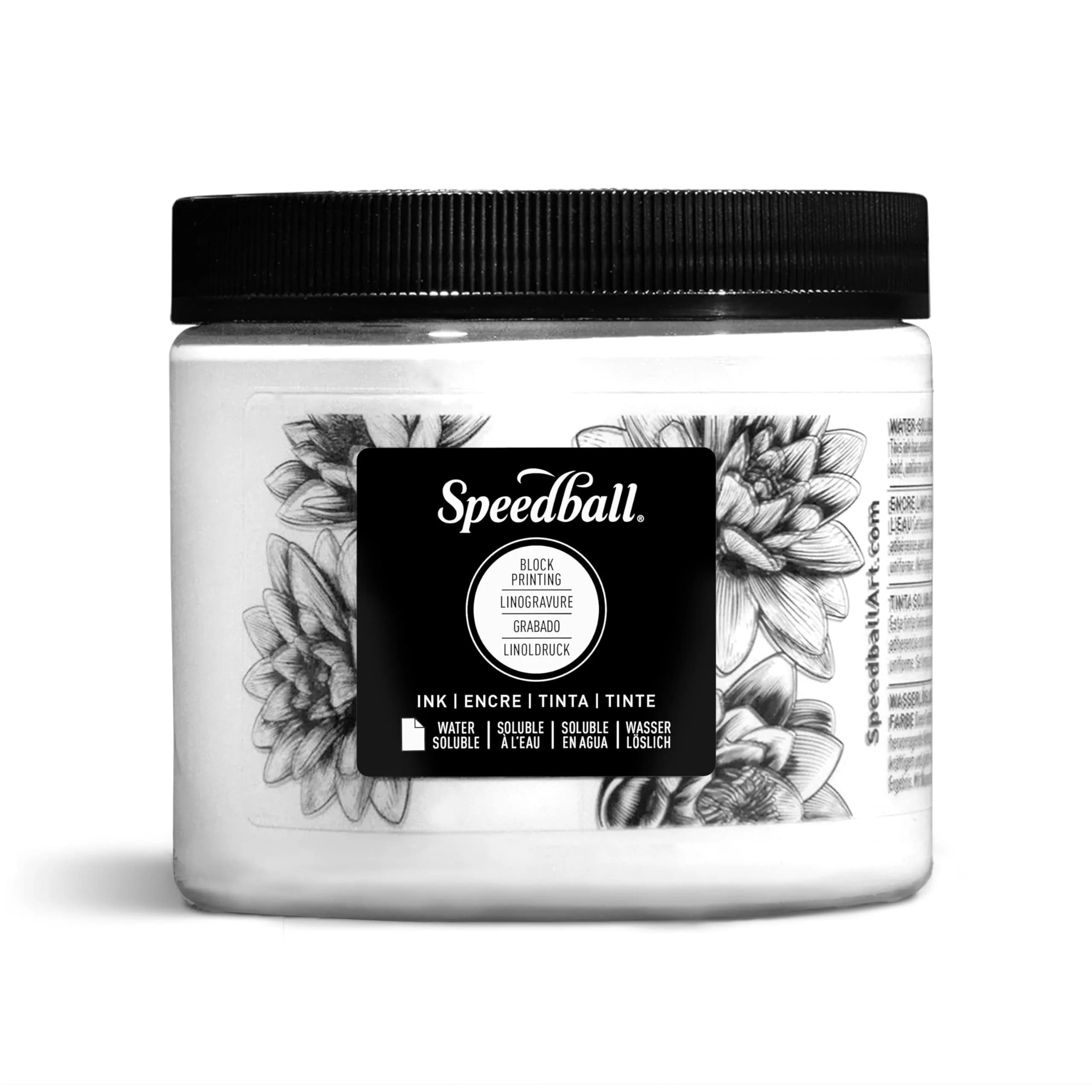 Speedball Water Soluble Block Printing Ink, Violet, 37ml (1.3 fl oz) | Mixes Easily, Dries Satin — White / 16 fl oz