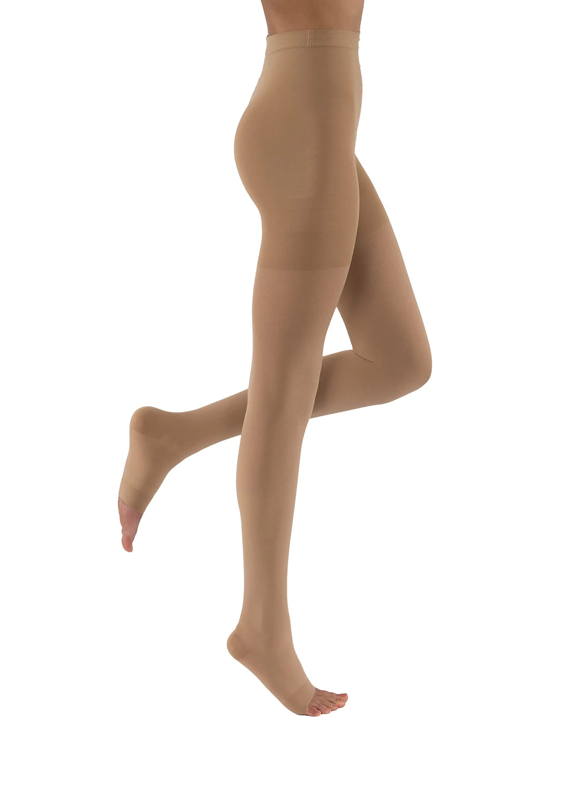 JOBST Relief 20-30mmHg Compression Stockings Waist High Beige Large | Durable, Physician Recommended for Tired Legs — Beige Closed Toe