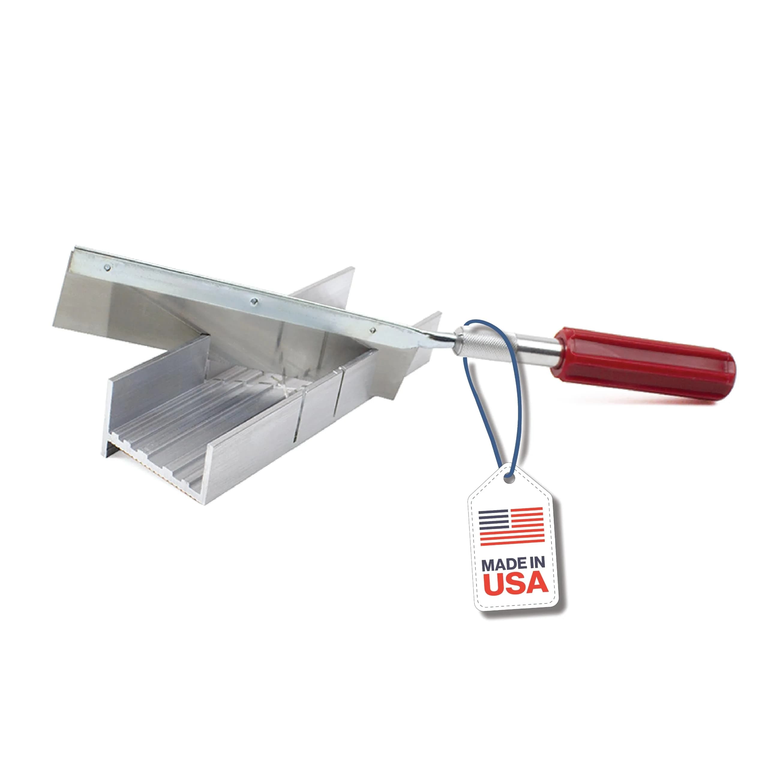 Excel Blades 6-Inch Aluminum & Steel Mitre Box | Precision Cuts for Wood, Plastic, Soft Metals — Red