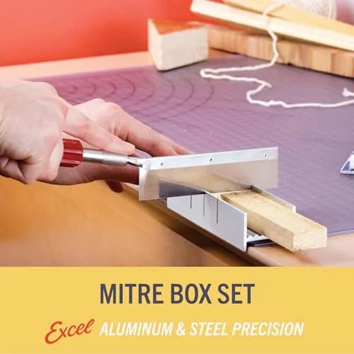 Excel Blades Mini Miter Box & Razor Saw Set 6-Inch Aluminum | Precision Cuts for Wood, Plastic, Soft Metals thumbnail 4