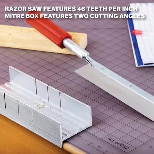 Excel Blades Mini Miter Box & Razor Saw Set 6-Inch Aluminum | Precision Cuts for Wood, Plastic, Soft Metals thumbnail 7