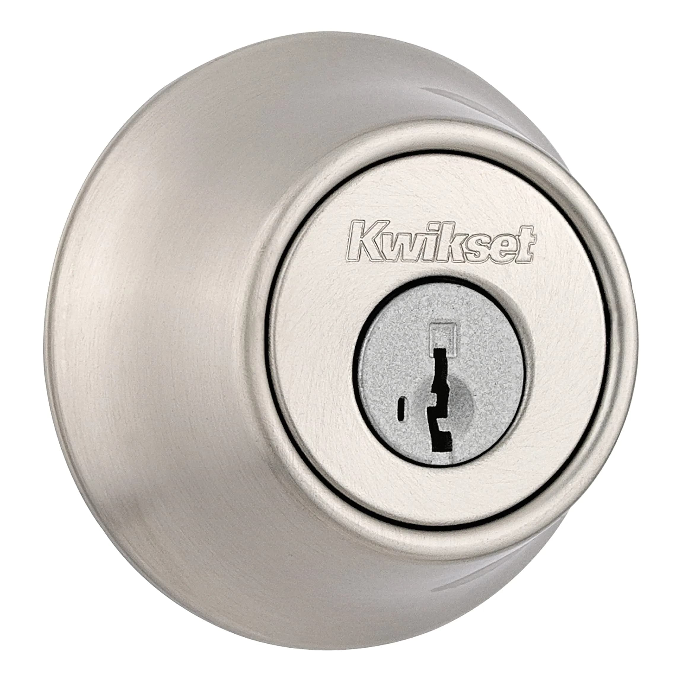 Kwikset Single Cylinder Deadbolt with SmartKey Lock, Satin Nickel | Secure Entry for Indian Homes — Satin Nickel