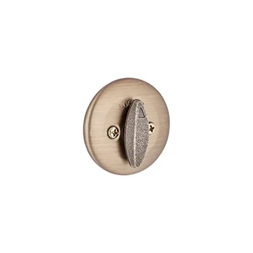 Kwikset Deadbolt Lock Antique Brass Round Exterior Keyed | Pick-Resistant SmartKey Security thumbnail 2