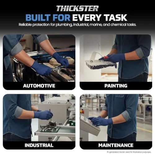 SAS Thickster Powder Free Latex Gloves Extra Large | Exam Grade 14 Mil, 50 Gloves thumbnail 6