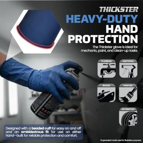 SAS Thickster Powder Free Latex Gloves Extra Large | Exam Grade 14 Mil, 50 Gloves thumbnail 3