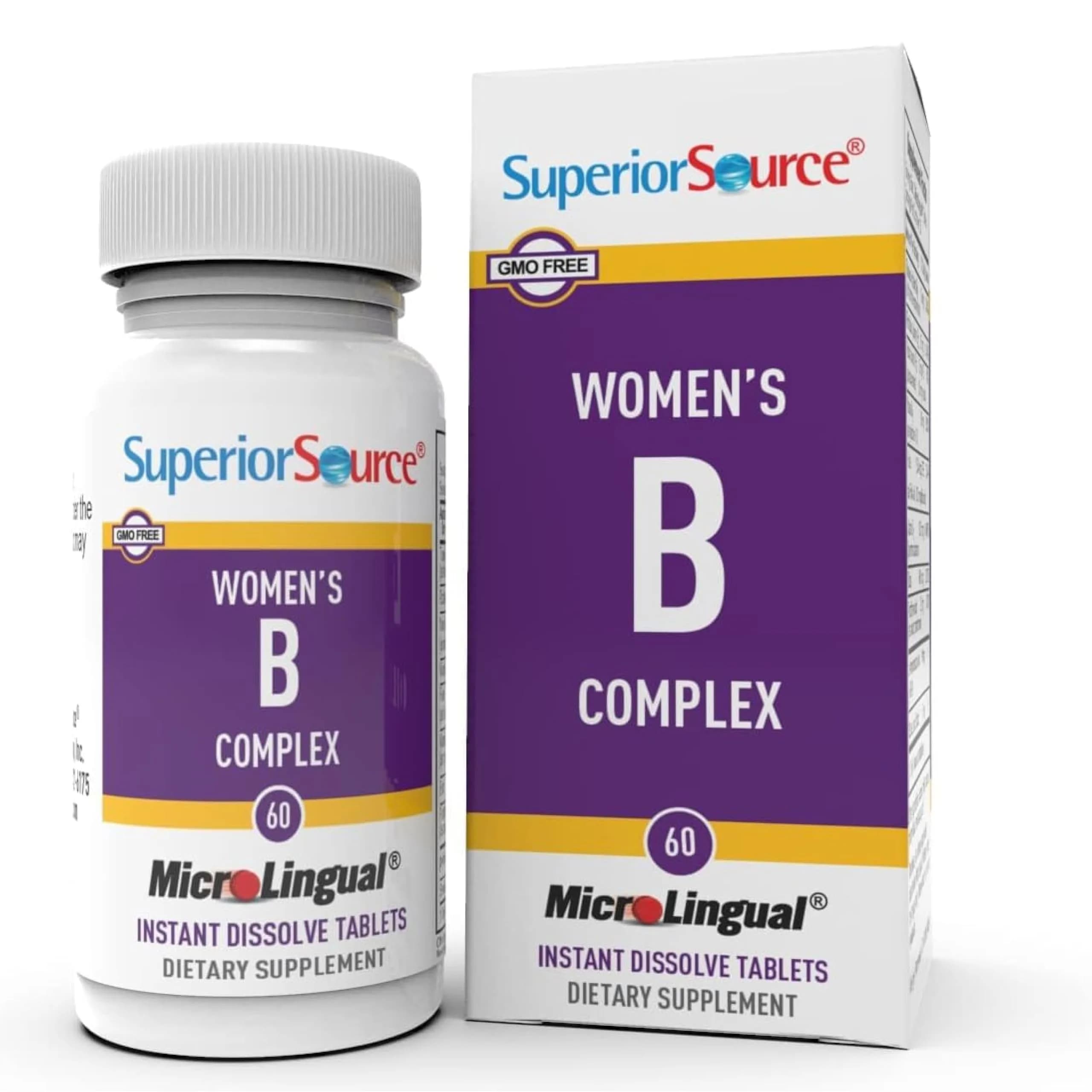 Superior Source Women's B Complex with B-12 and B-3, 60 Sublingual Tablets | Supports Energy & Heart Health