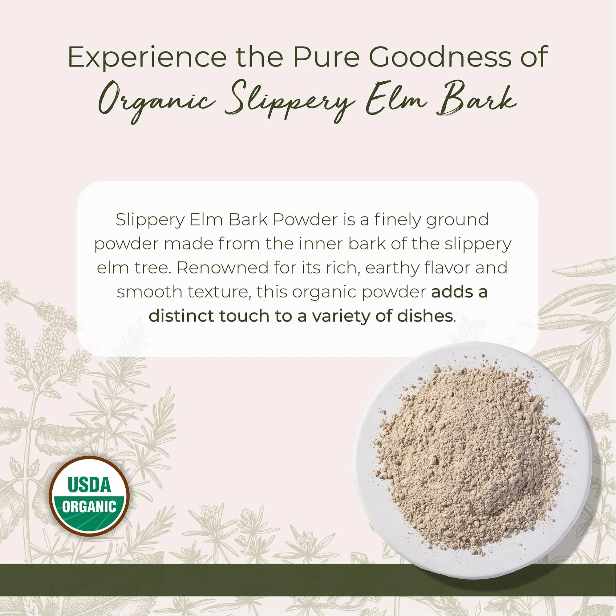 Starwest Botanicals Organic Slippery Elm Bark Powder 454g (1 lb) | Traditional Herb for Tea & Recipes - view 2