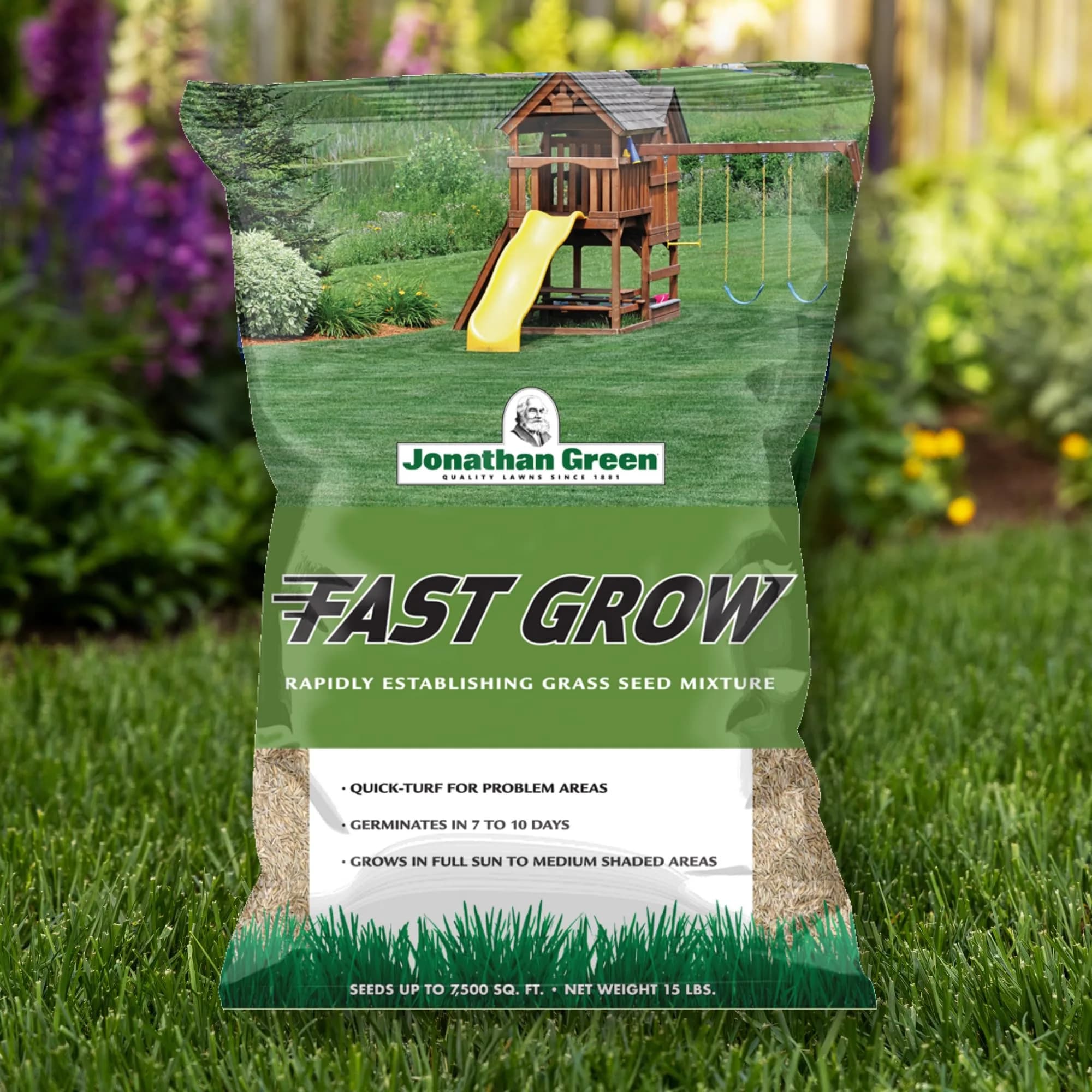 Jonathan Green Fast Grow Grass Seed - Cool Season Lawn Seed 6.8 kg (15 lb) | Quick Turf for Problem Areas - view 3