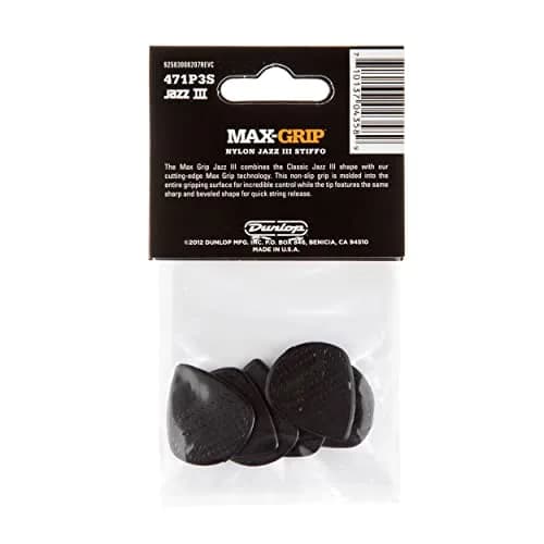 Jim Dunlop Max-Grip Jazz III Stiffo Picks 1.38mm (6 Pack) | Precision Control for Guitarists thumbnail 5