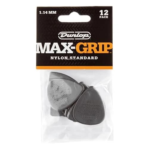 Jim Dunlop Max-Grip Nylon Standard Guitar Picks - 1.14mm Thickness, 12 Pack - main product image